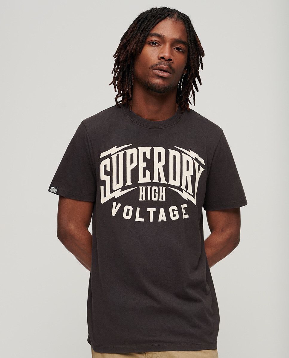 

Мужская футболка с рисунком Blackout Rock Superdry, темно-серый