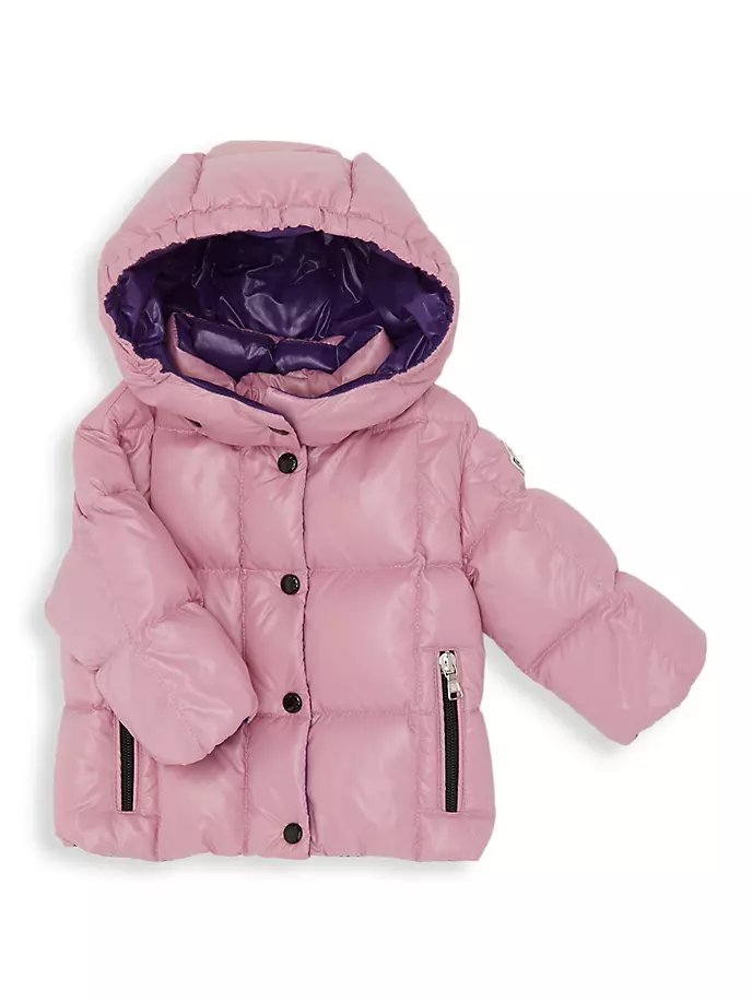 

Пуховик Parana для маленьких девочек и маленьких девочек Moncler, розовый