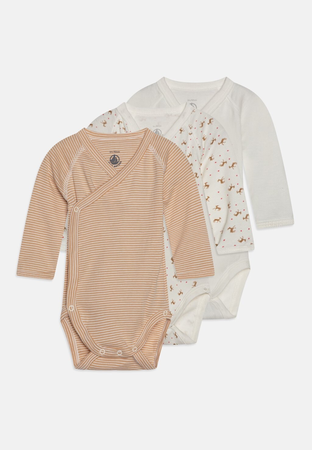 

Боди BABY 3 PACK Petit Bateau, цвет multi-coloured