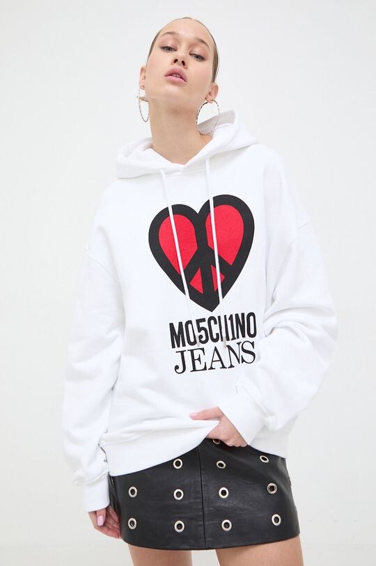 

Хлопковая толстовка Moschino Jeans, белый
