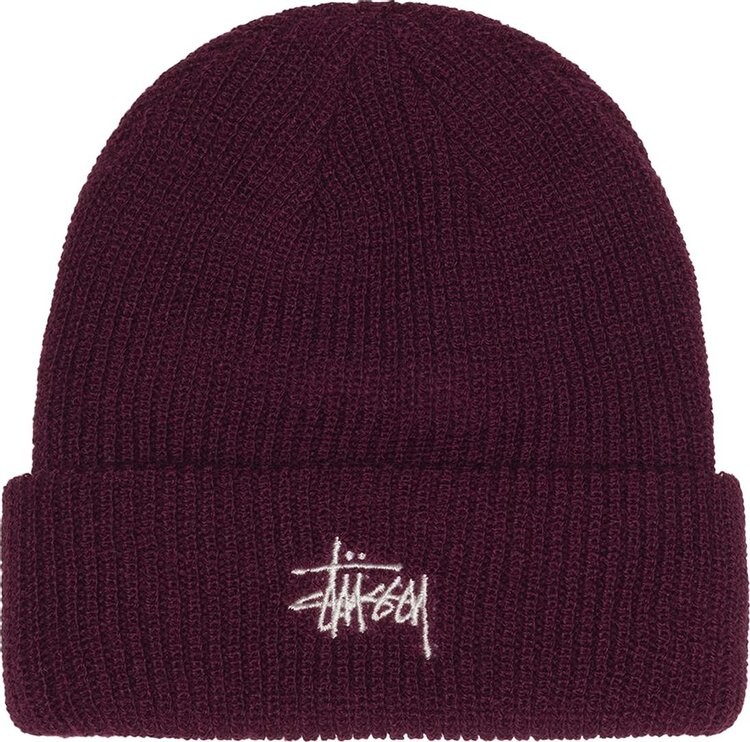 

Шапка Stussy Basic Cuff 'Plumb', красный
