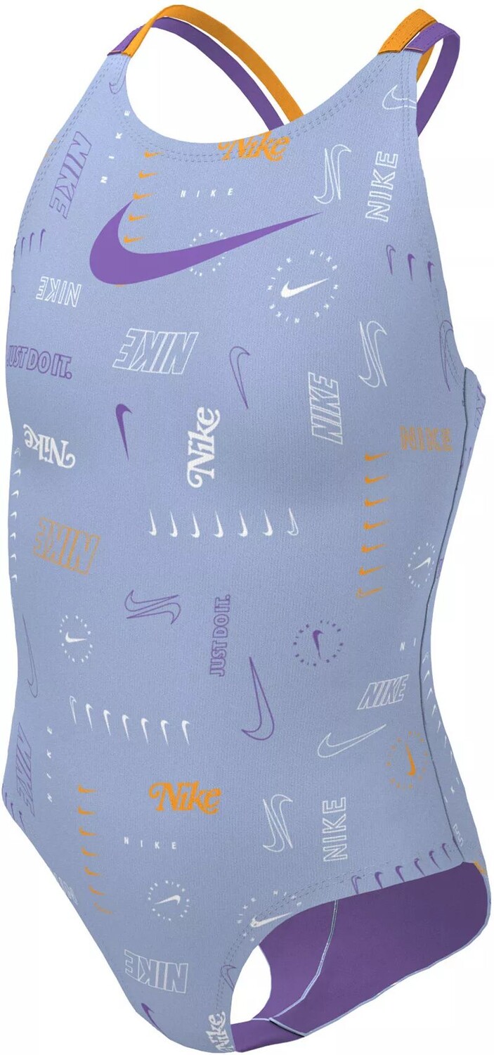 

Слитный купальник Nike с логотипом и открытой спиной для девочек
