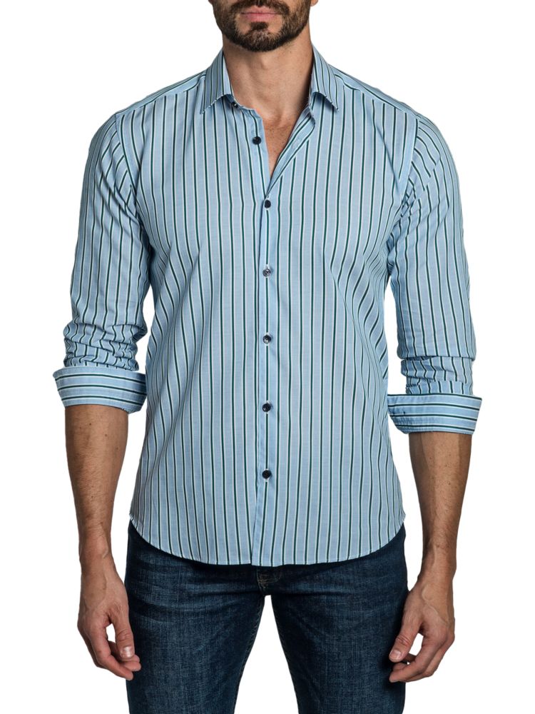 Полосатая спортивная рубашка Jared Lang, цвет Blue Stripe