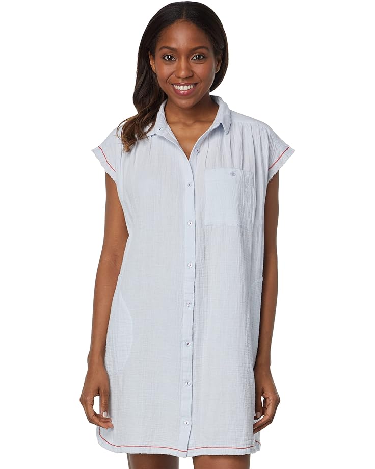 Платье Lilla P Short Sleeve Button-Down, цвет Clearwater