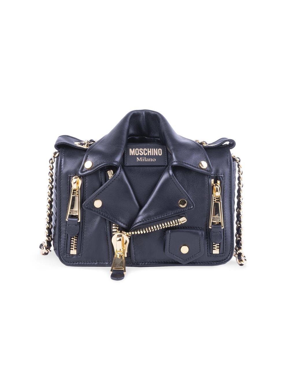 

Кожаная сумка через плечо Moschino, черный