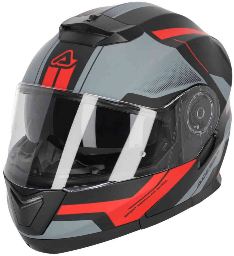 Серел 2024 Шлем Acerbis, черный матовый/серый/красный
