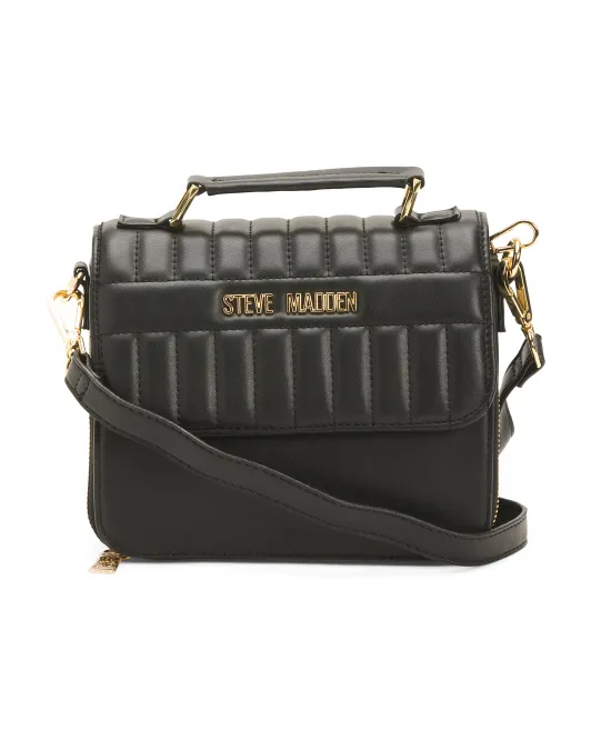 

Стеганое плечо через плечо Saul с ручкой сверху и 2 ремнями Steve Madden, черный