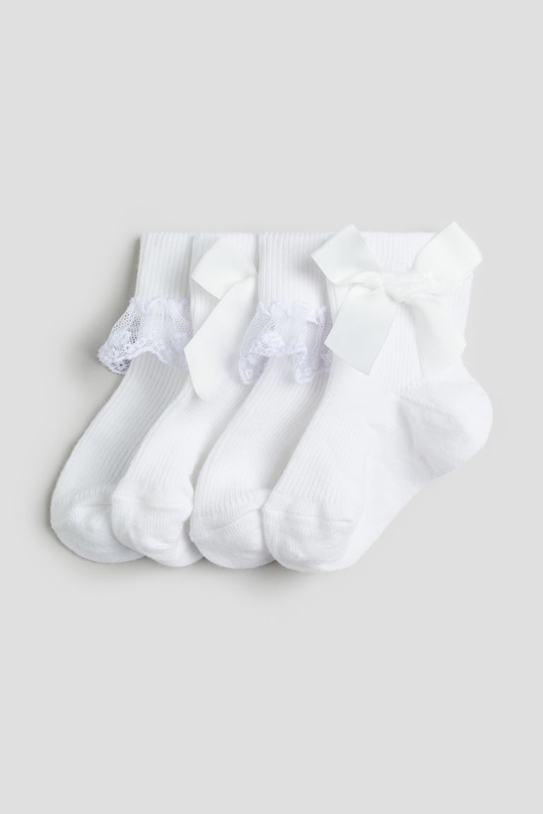 4 упаковки носков H&M, белый