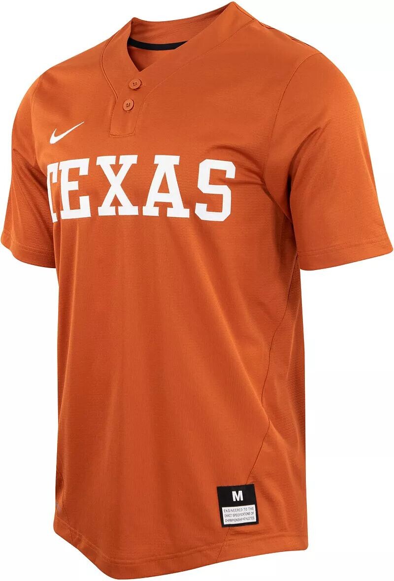 

Реплика джерси для софтбола с двумя пуговицами Nike Texas Longhorns оранжевого цвета