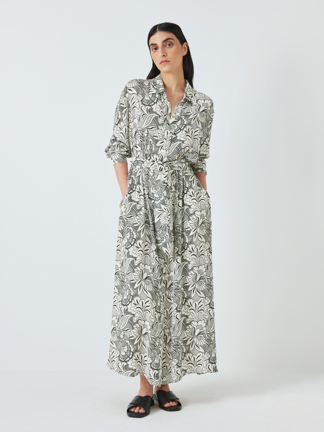 

Платье-рубашка Weekend MaxMara Klenia с цветочным принтом, черный