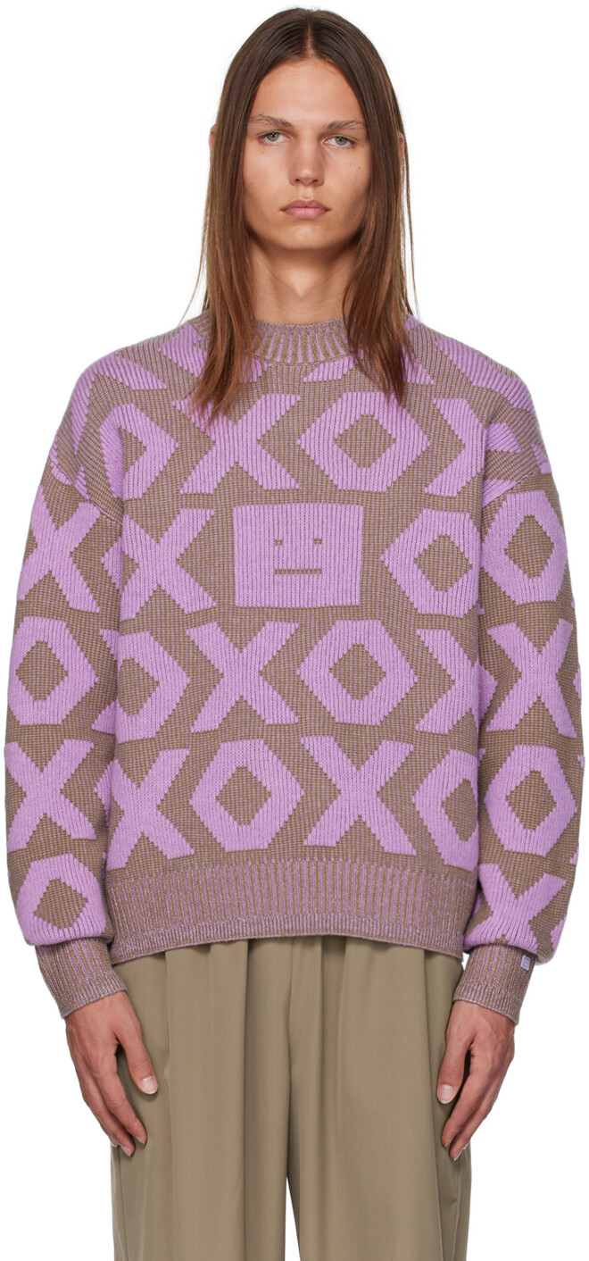 

Фиолетовый свободный свитер Хаки-бежевый/Дымчатый Acne Studios