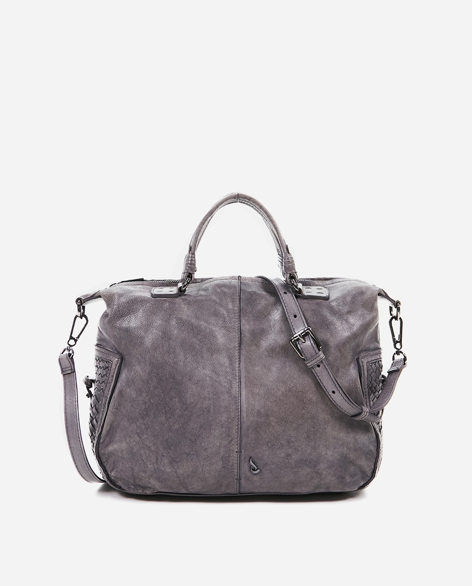 Многопозиционная сумочка Euphoria из комбинированной кожи темно-серого цвета Abbacino, крот