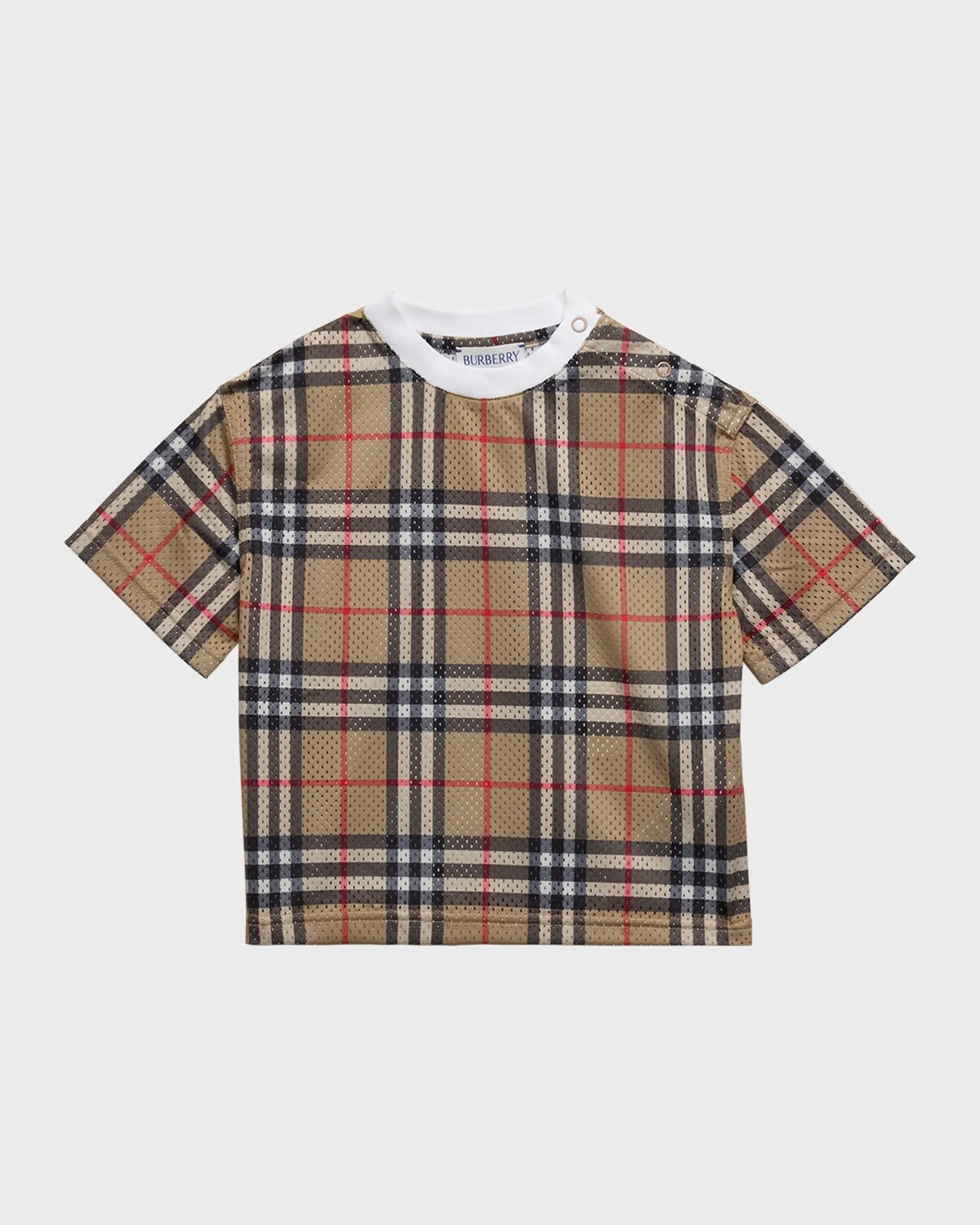 

Футболка Percy в клетку с принтом для мальчиков Burberry, цвет Archive Beige Check