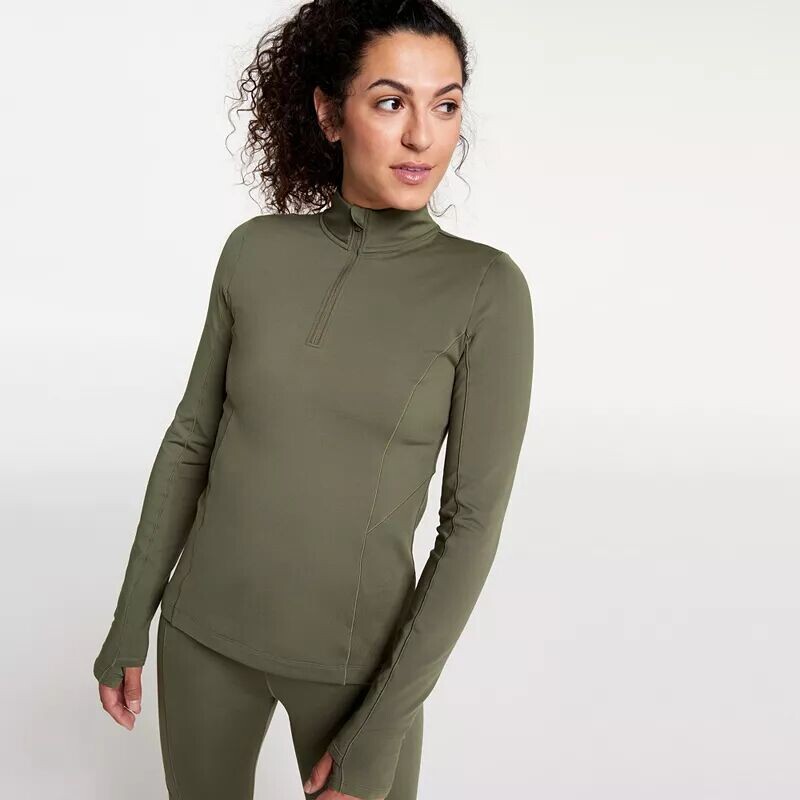 

Женская рубашка Calia Cold Dash, молния 1/4, темно-оливковый