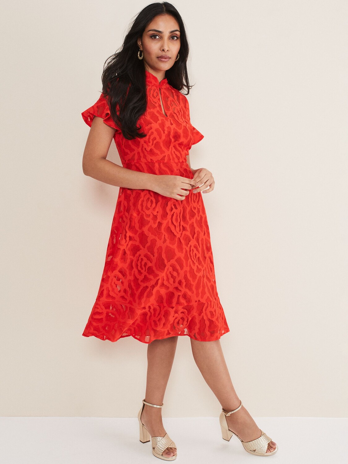 

Кружевное платье Phase Eight Petite Lulu, красное