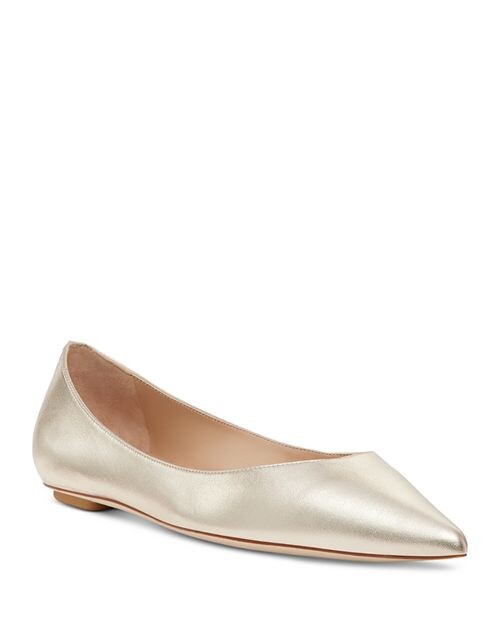 

Женские туфли на плоской подошве с острым носком Emilia Stuart Weitzman, цвет Gold