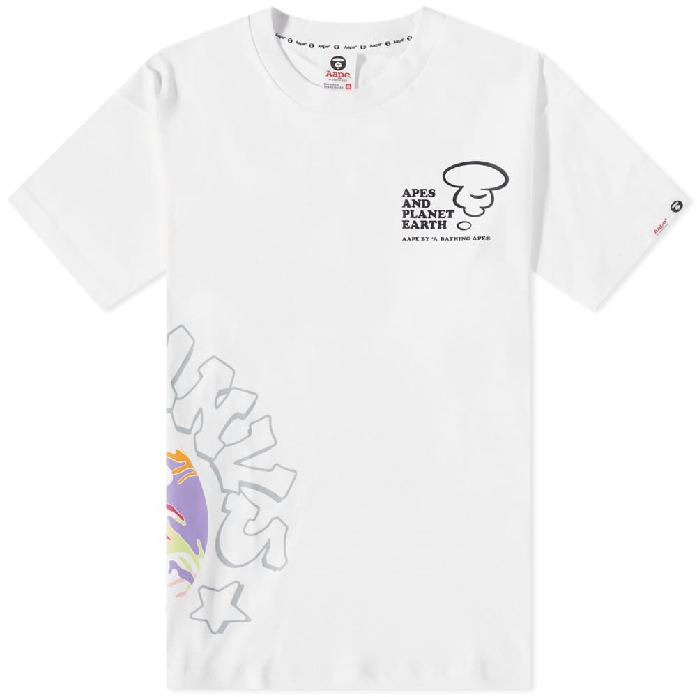 

Футболка AAPE с радужным камуфляжем, белый