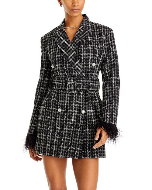 

Твидовое платье-блейзер BCBGMAXAZRIA, цвет Black