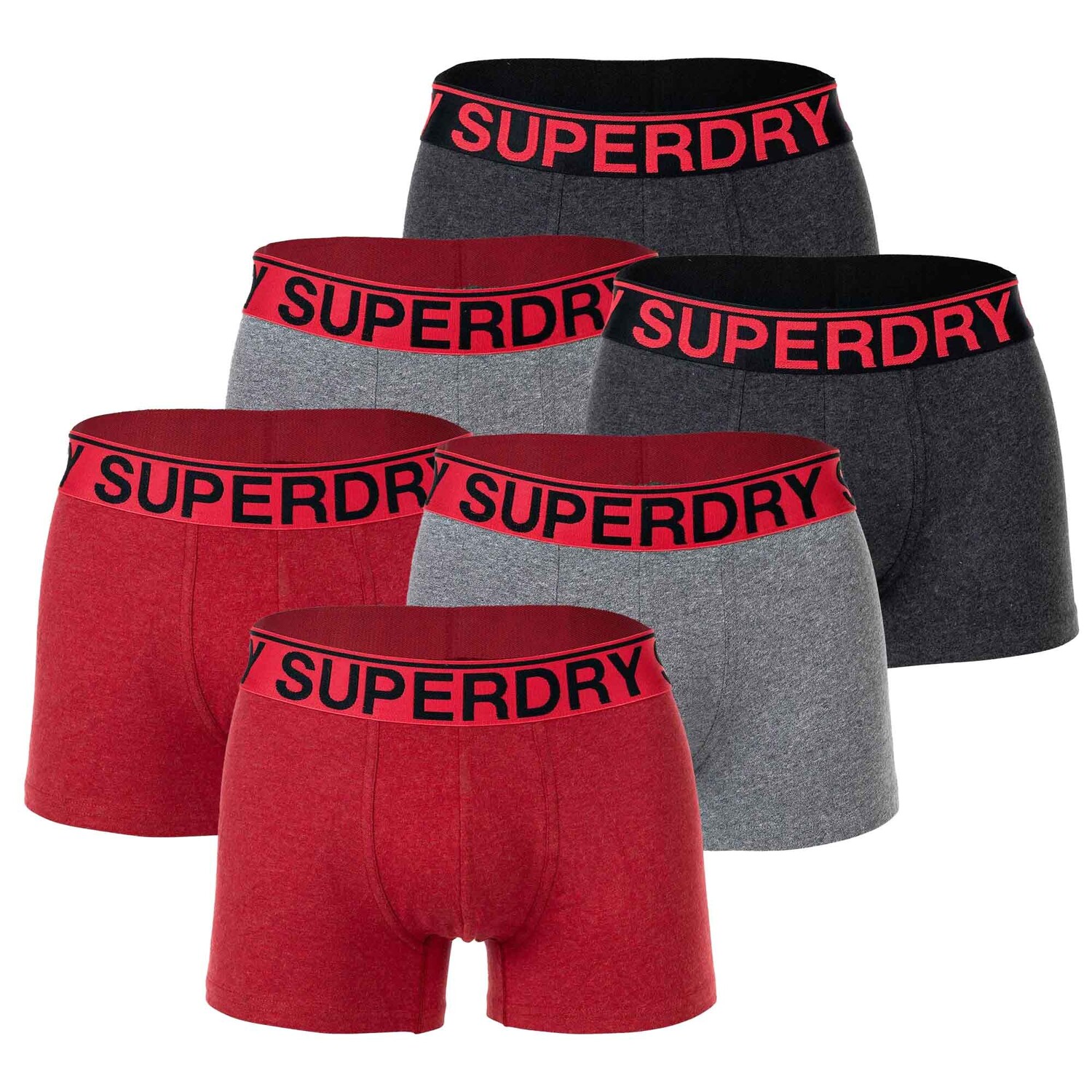 

Боксеры Superdry Boxershort 6 шт, цвет Rot/Schwarz/Grau