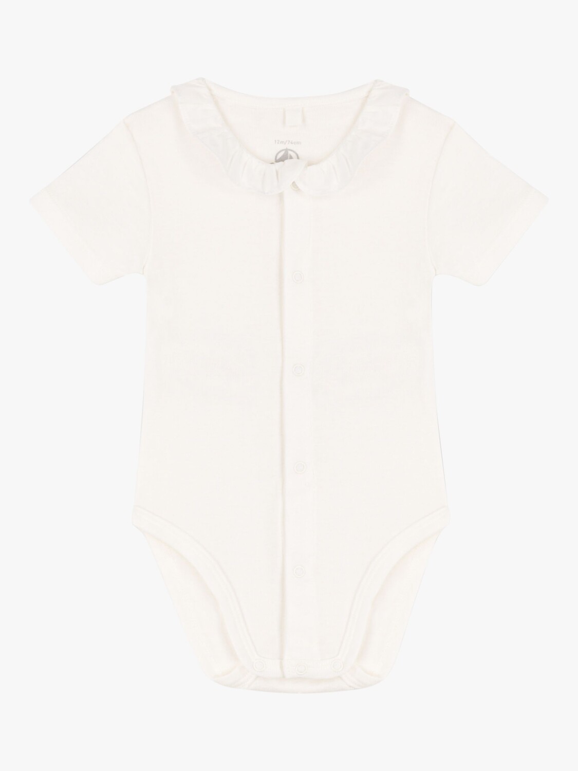 

Детский комбинезон с короткими рукавами и оборками Petit Bateau, цвет Marshmallow