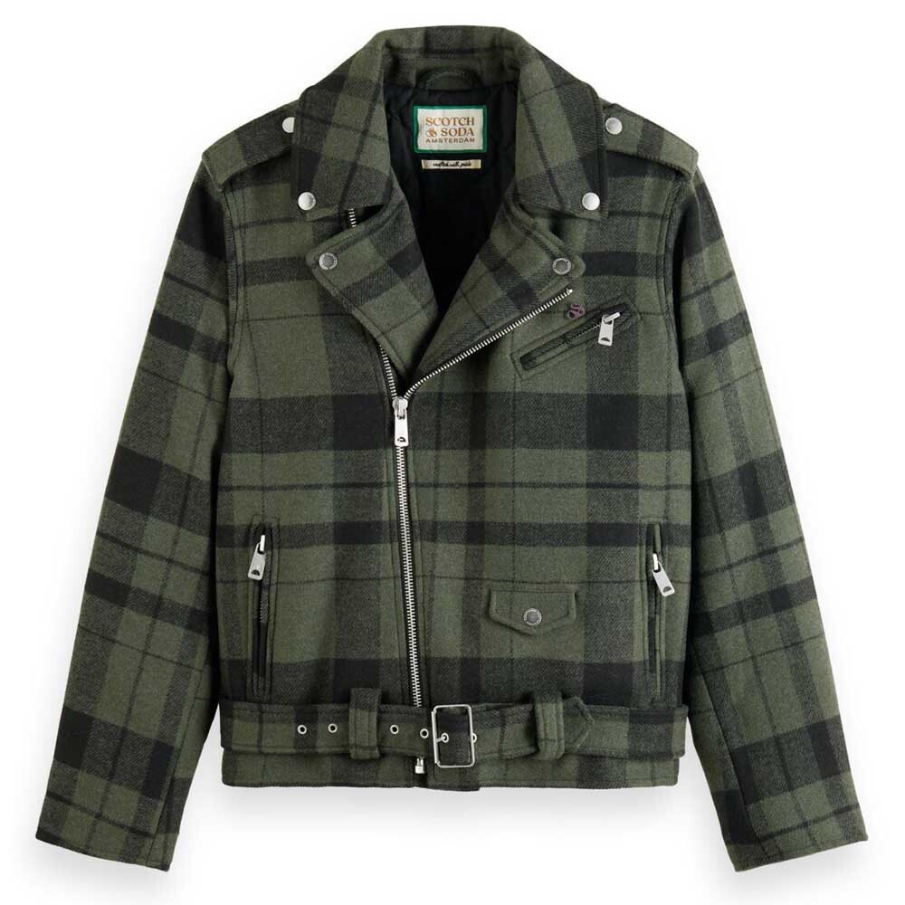 

Куртка Scotch & Soda Check Biker, зеленый