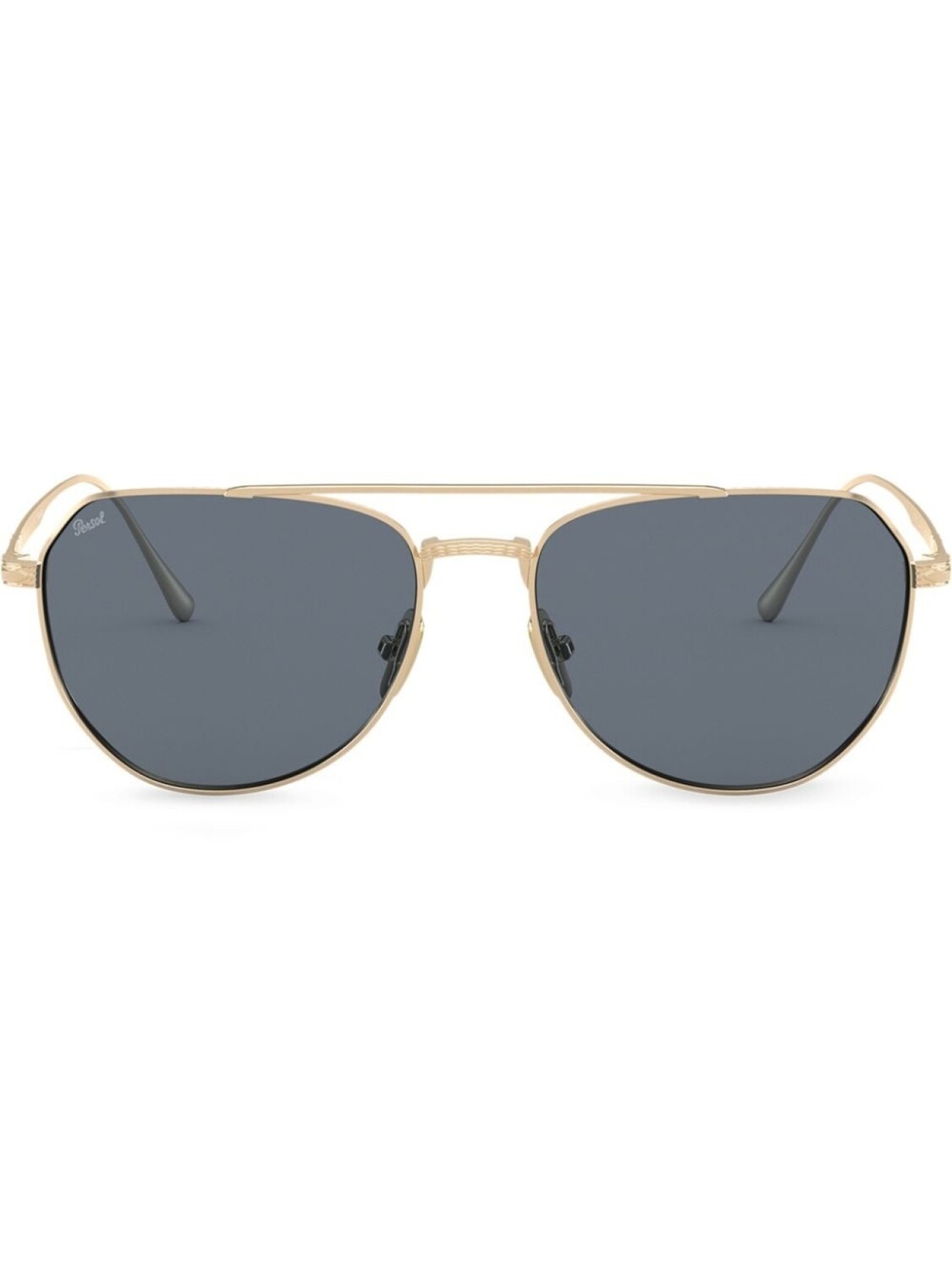 

Persol массивные солнцезащитные очки-авиаторы, золотистый