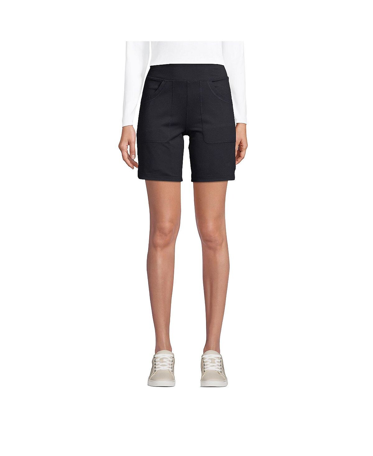 

Женские шорты с карманами Petite Active Lands' End, черный