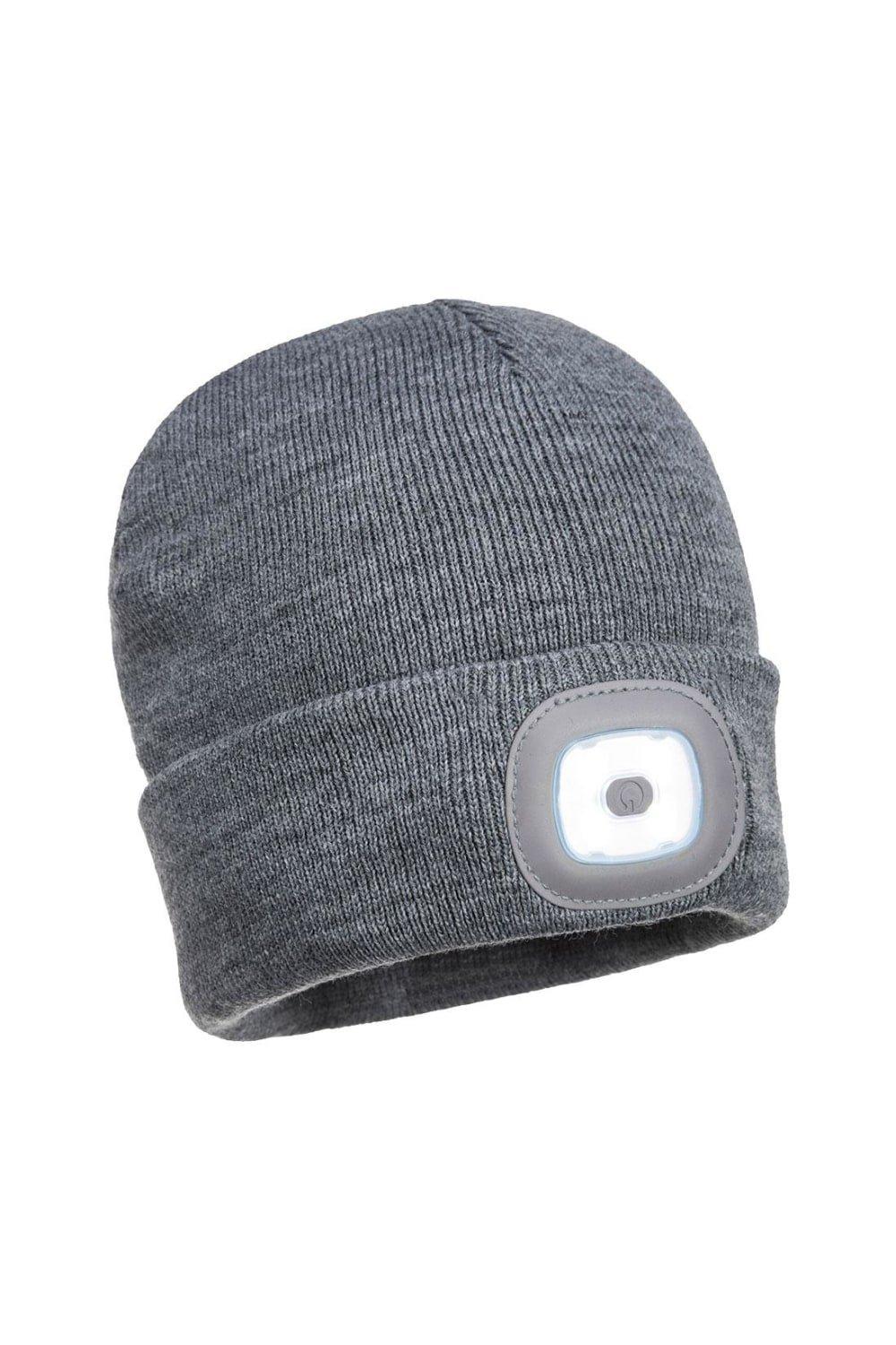 Перезаряжаемая шапка-фонарик Portwest, серый фара светодиодная вспышки фсо круглые 2 штуки