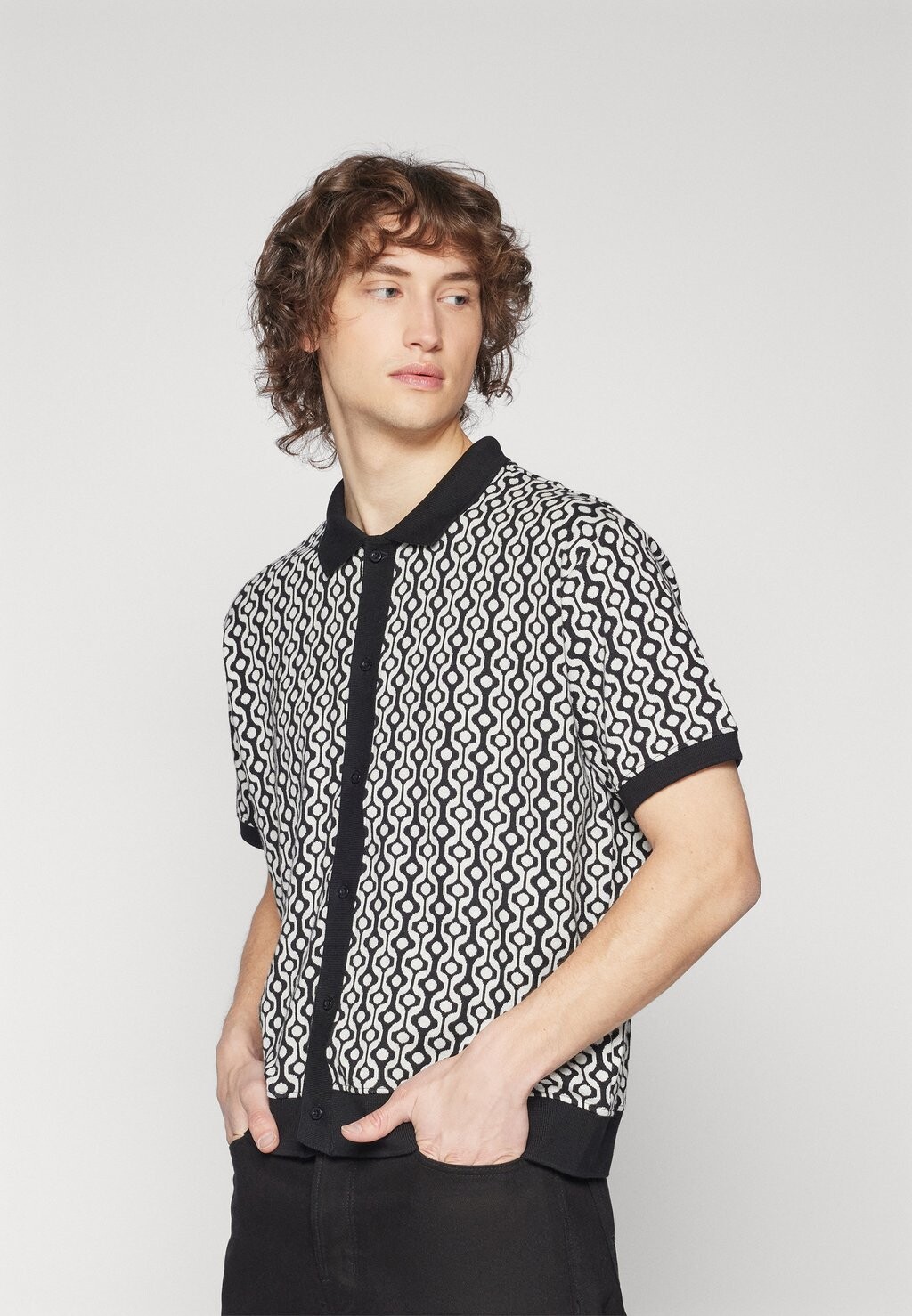 

Блузка-рубашка TESTAMENT BUTTON FRONT POLO UNISEX Obey Clothing, цвет black multi