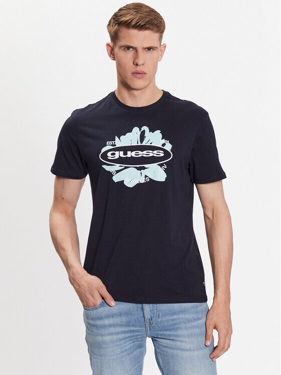 

Футболка узкого кроя Guess, синий
