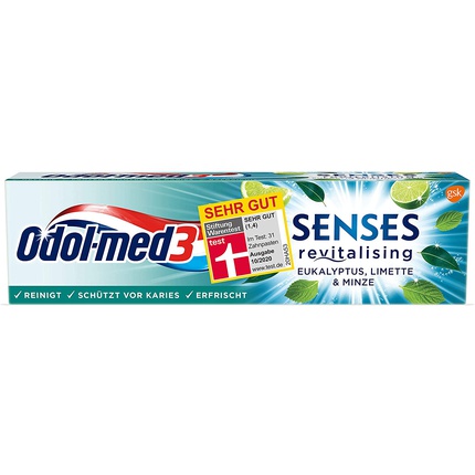 Senses Восстанавливающая зубная паста с эвкалиптом, лаймом и мятой, 75 мл, Odol-Med 3