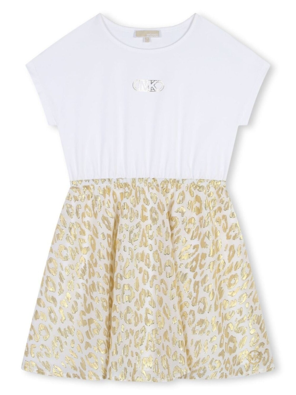 

Michael Kors Kids платье с леопардовым принтом и вставками, белый