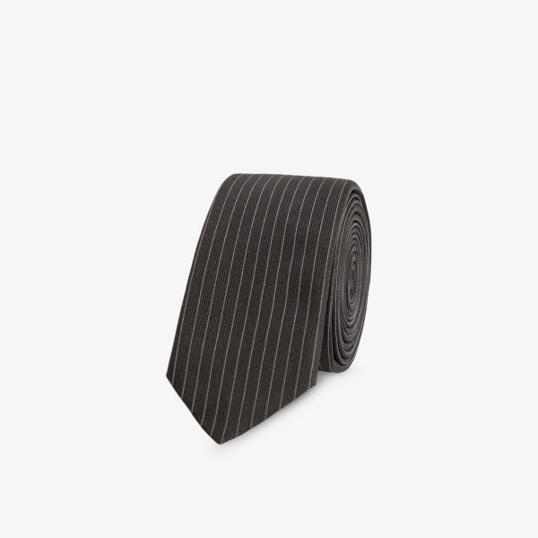 Полосатый шелковый галстук Givenchy, черный