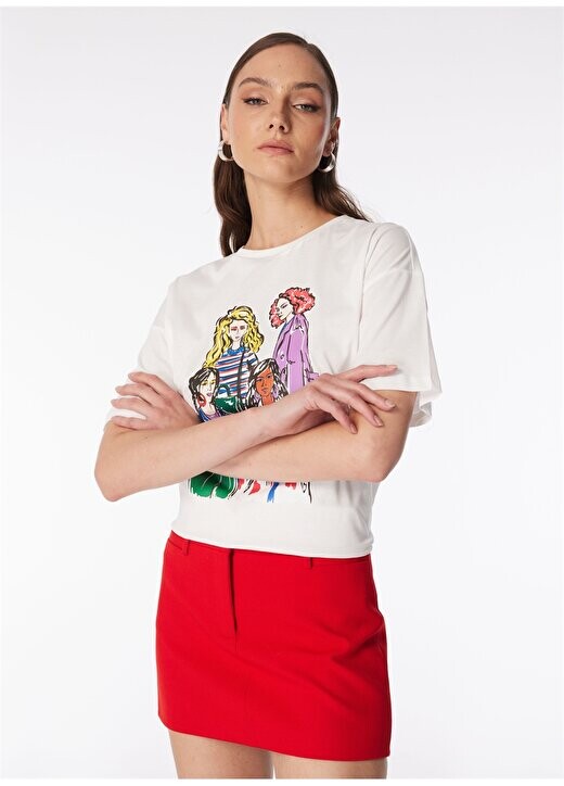 

Женская базовая футболка Off-White с круглым вырезом F4SL-TST0218 Fabrika