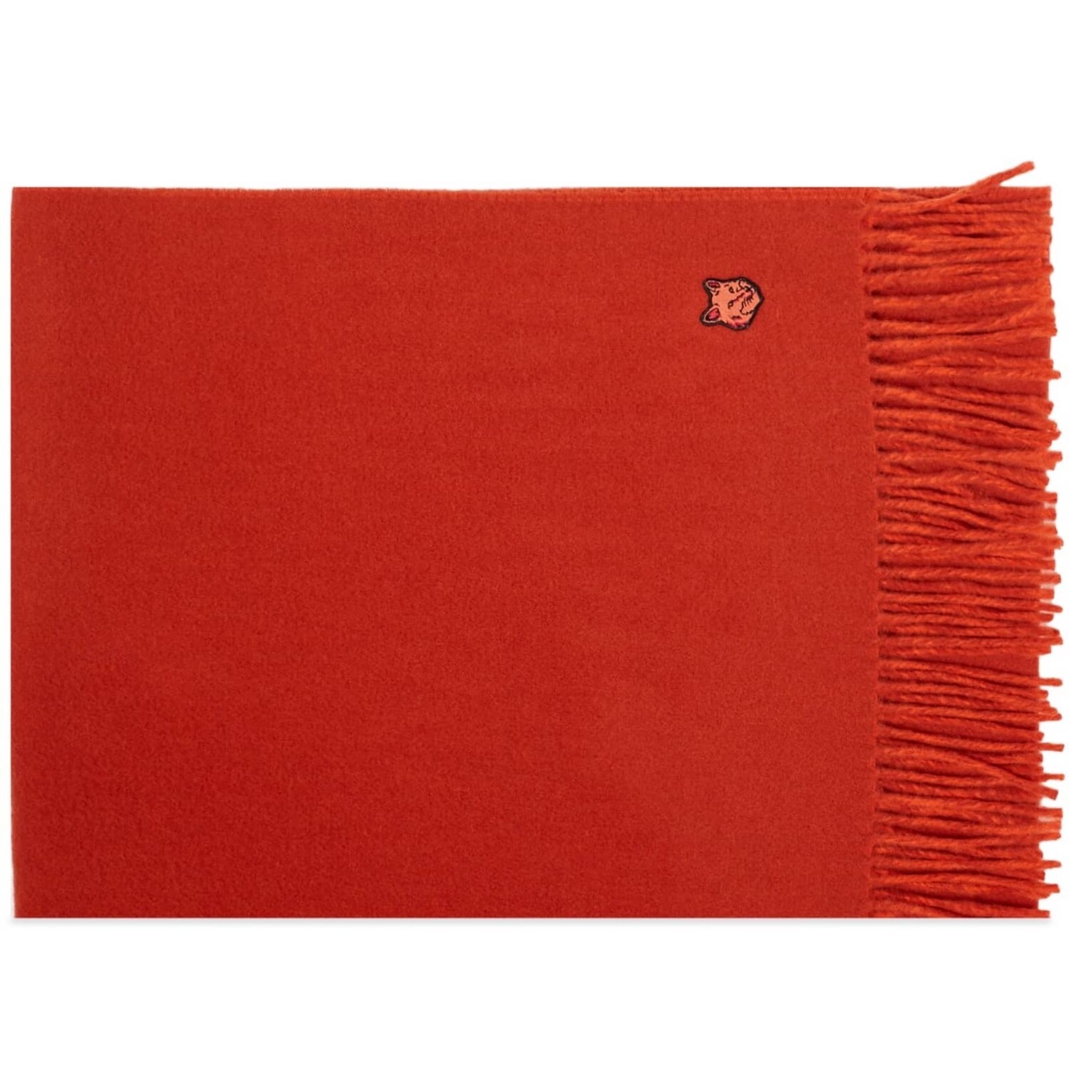 

Шарф Maison Kitsune Fox Head Patch Wool, цвет Burnt Red & Rust