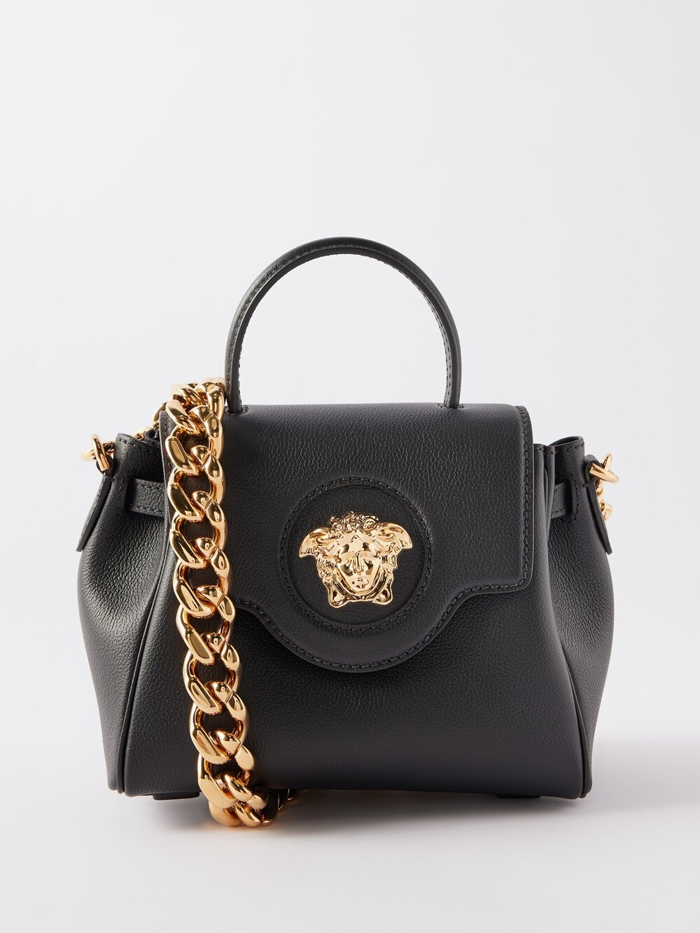 

Маленькая кожаная сумка через плечо la medusa Versace, черный