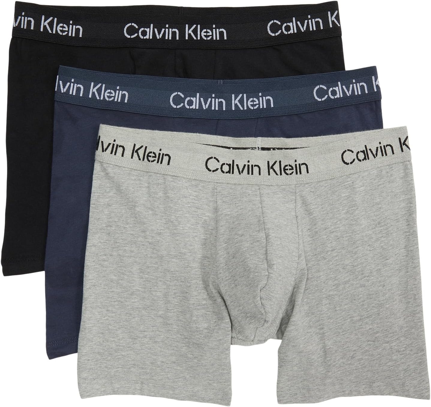 Комплект боксеров-боксеров из хлопка стрейч цвета хаки, 3 шт. Calvin Klein Underwear, цвет Black/Speakeasy/Grey Heather