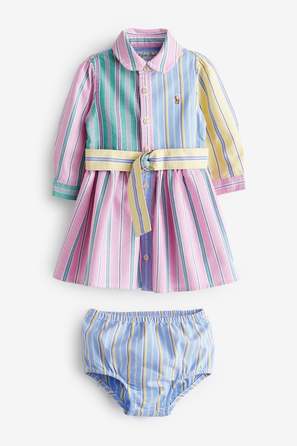 

Розовое детское платье-рубашка Fun Fun Polo Ralph Lauren, розовый