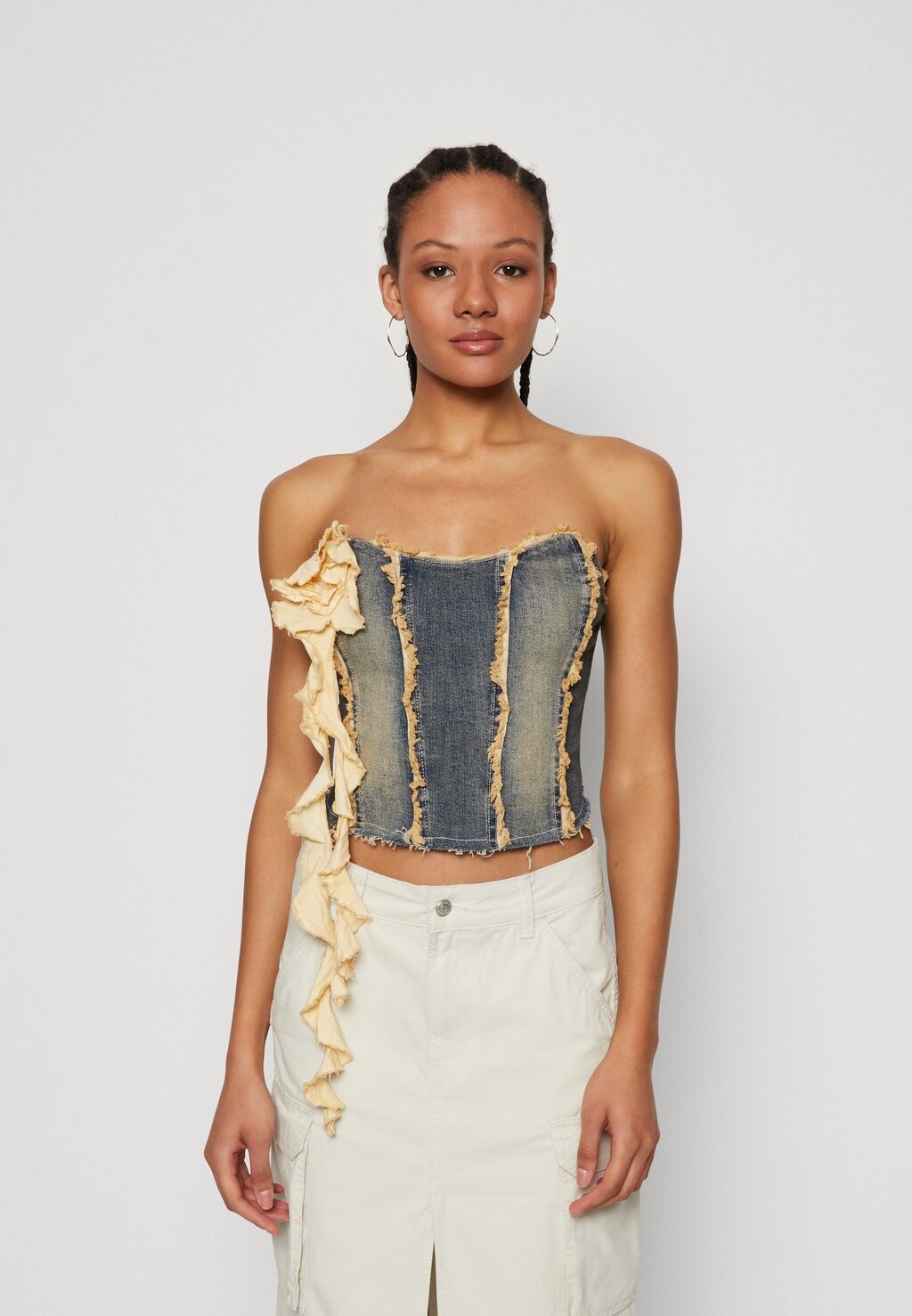 

Топ Corsage Corset BDG Urban Outfitters, цвет dark vintage