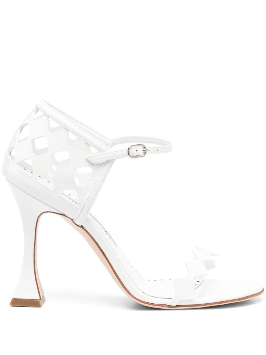 

Manolo Blahnik босоножки на скульптурном каблуке, белый