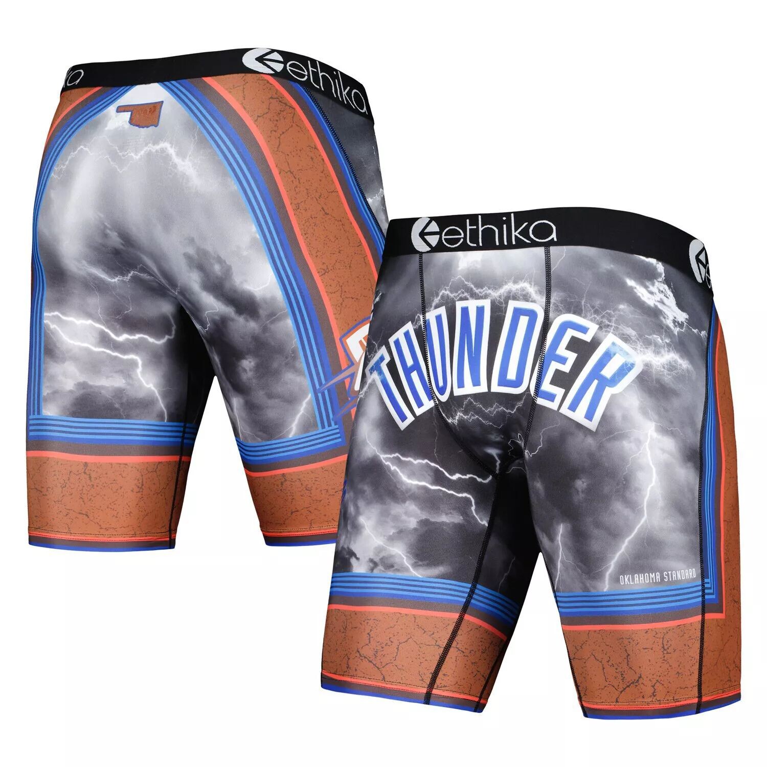 

Мужские трусы-боксеры Ethika Black Oklahoma City Thunder City Edition