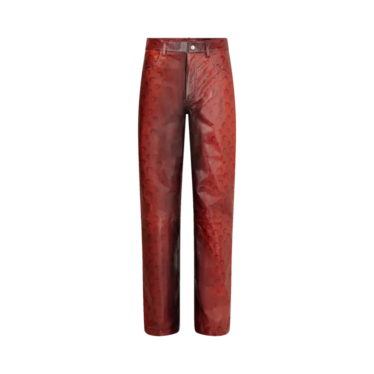 

Брюки Marine Serre Airbrushed Crafted Leather Wide Leg 'Orange', оранжевый