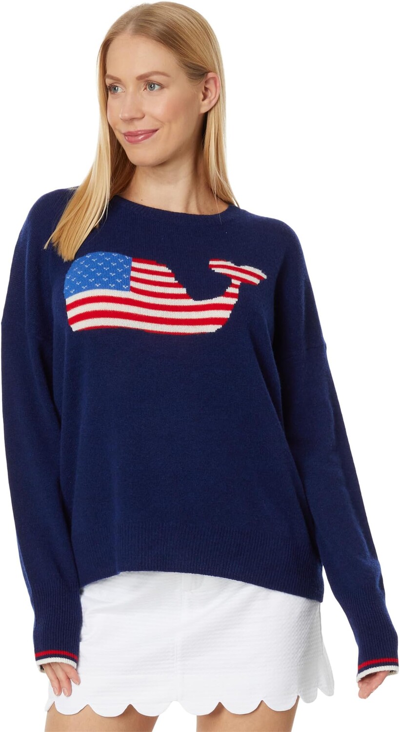 

Свитер с флагом кита Seaspun Vineyard Vines, цвет Deep Bay