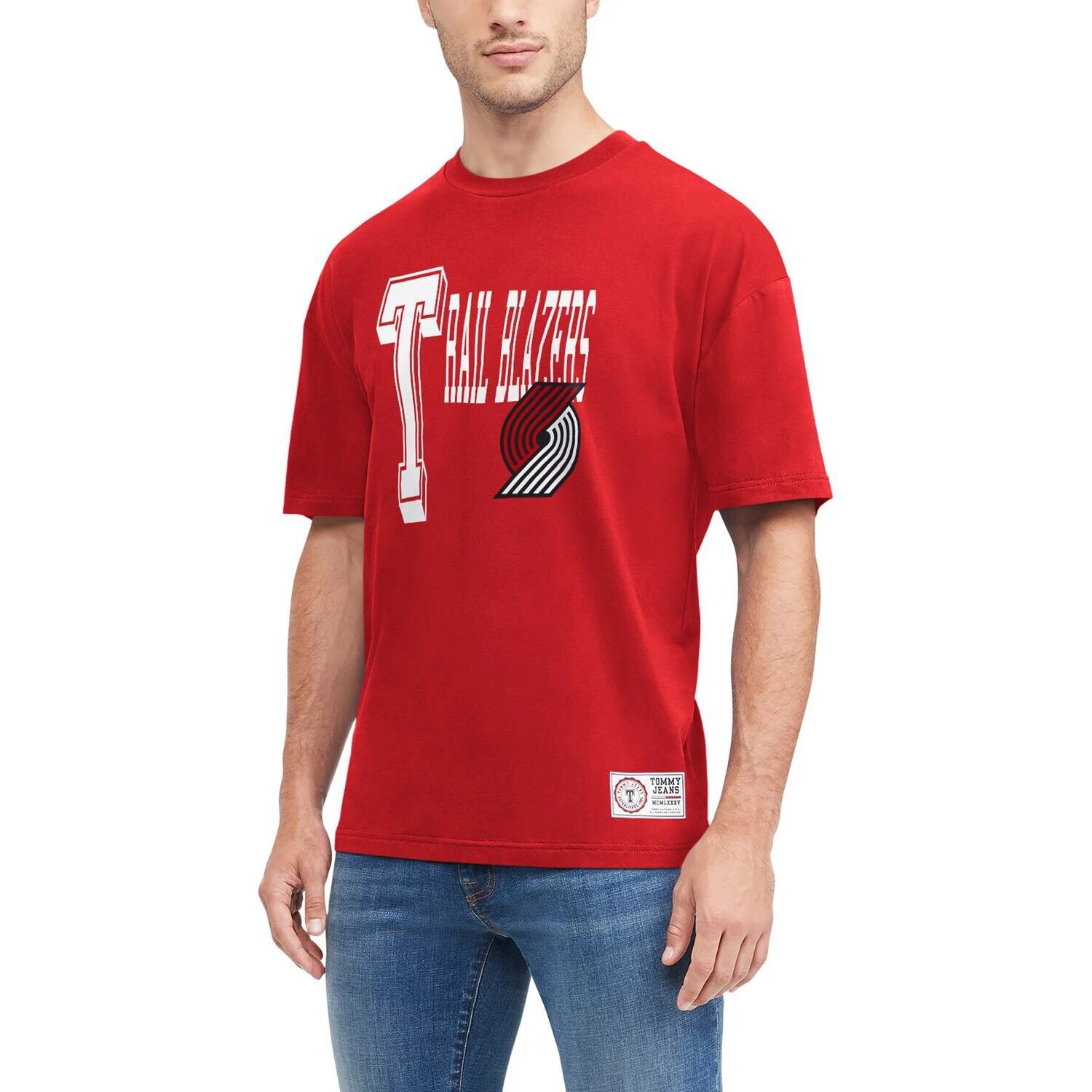 

Мужская красная футболка Tommy Jeans Portland Trail Blazers Mel Varsity, Красный