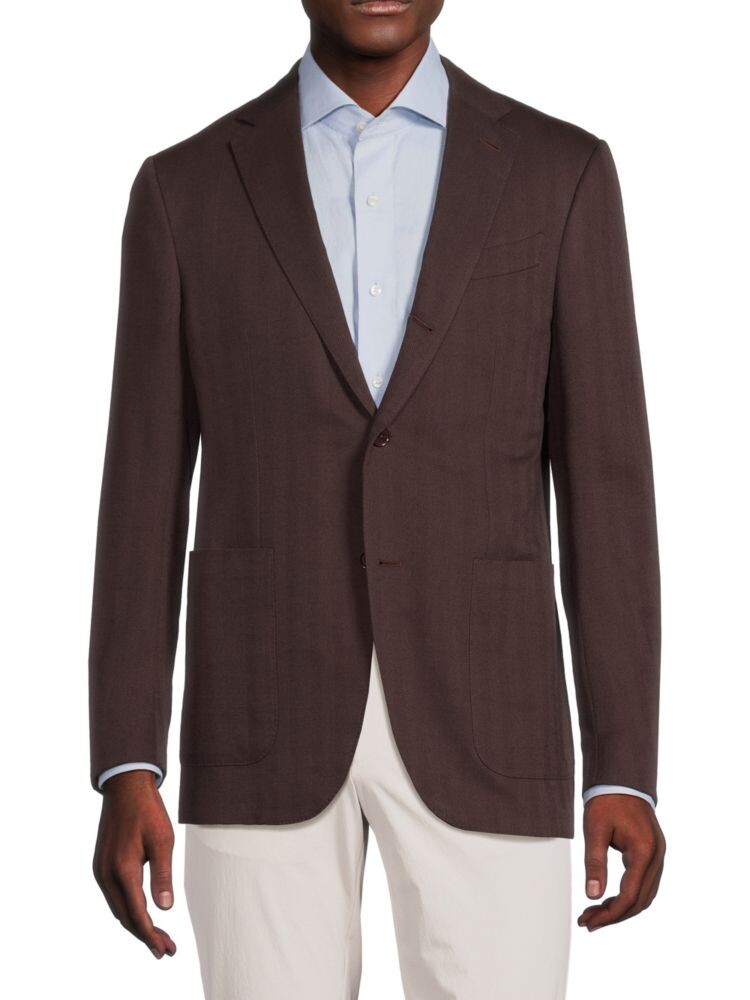

Полосатое спортивное пальто из смесовой шерсти Zegna, цвет Burgundy
