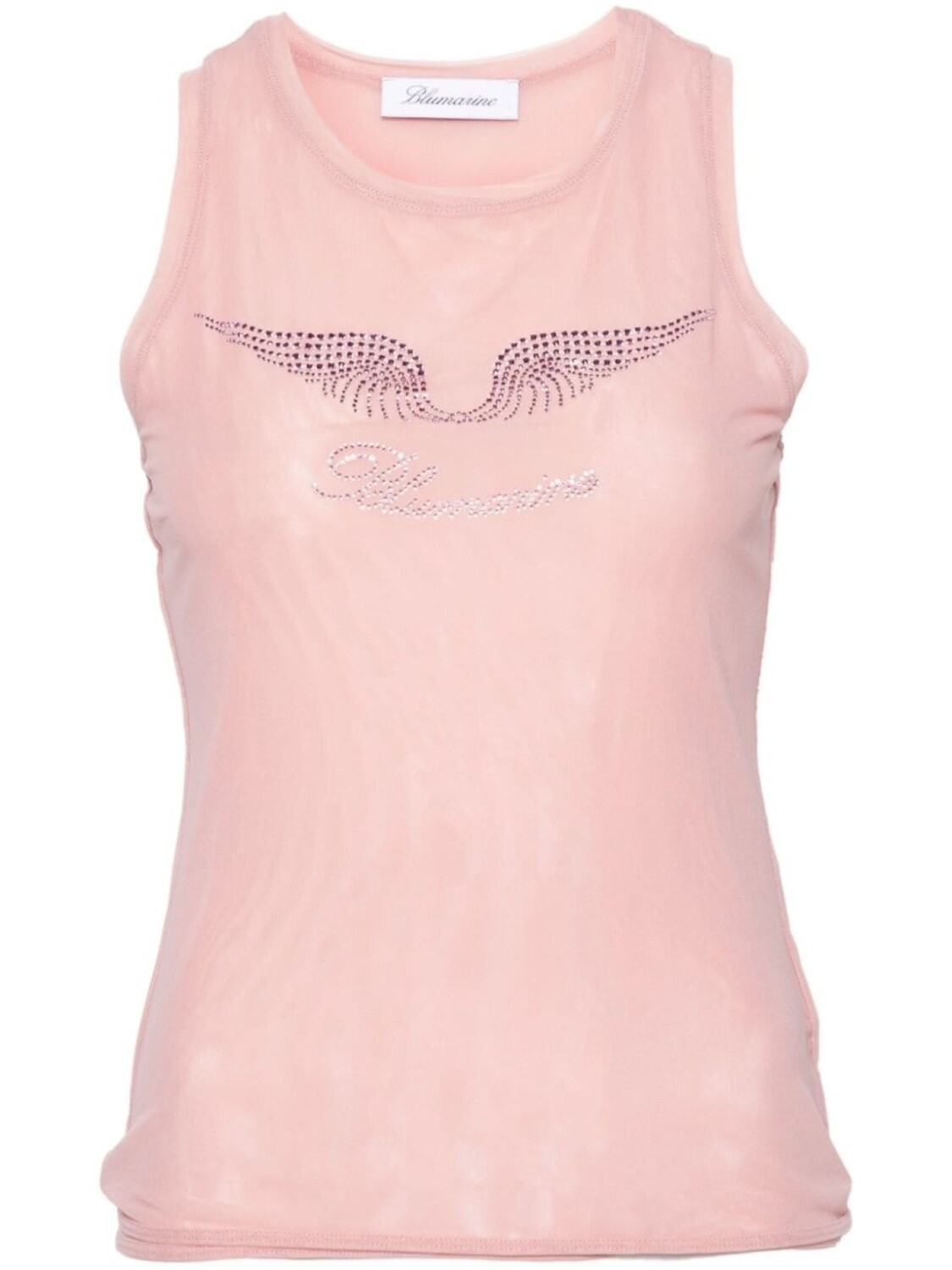 

Blumarine сетчатый топ со стразами, розовый