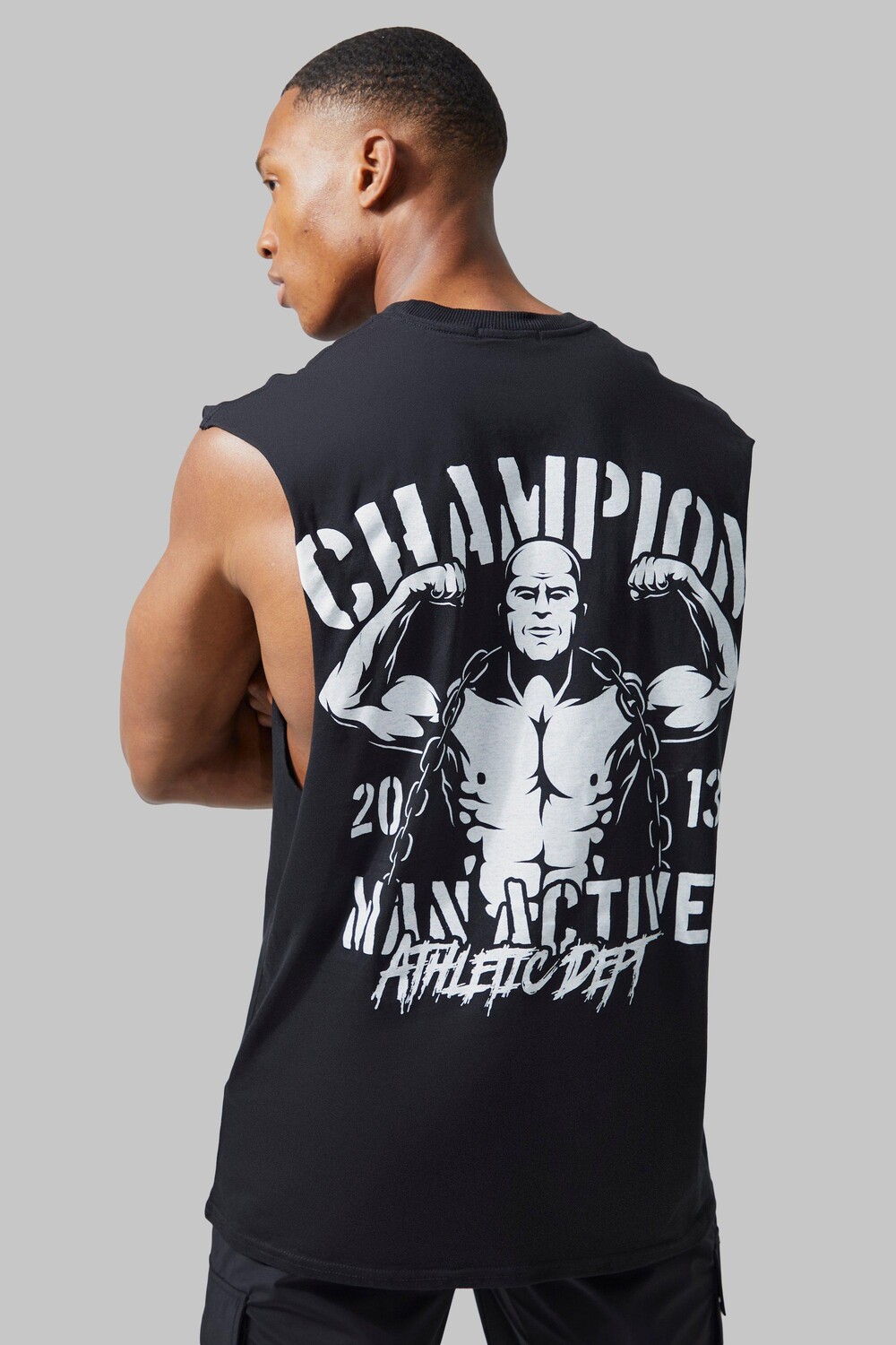

Мужской жилет active champion Boohoo, черный