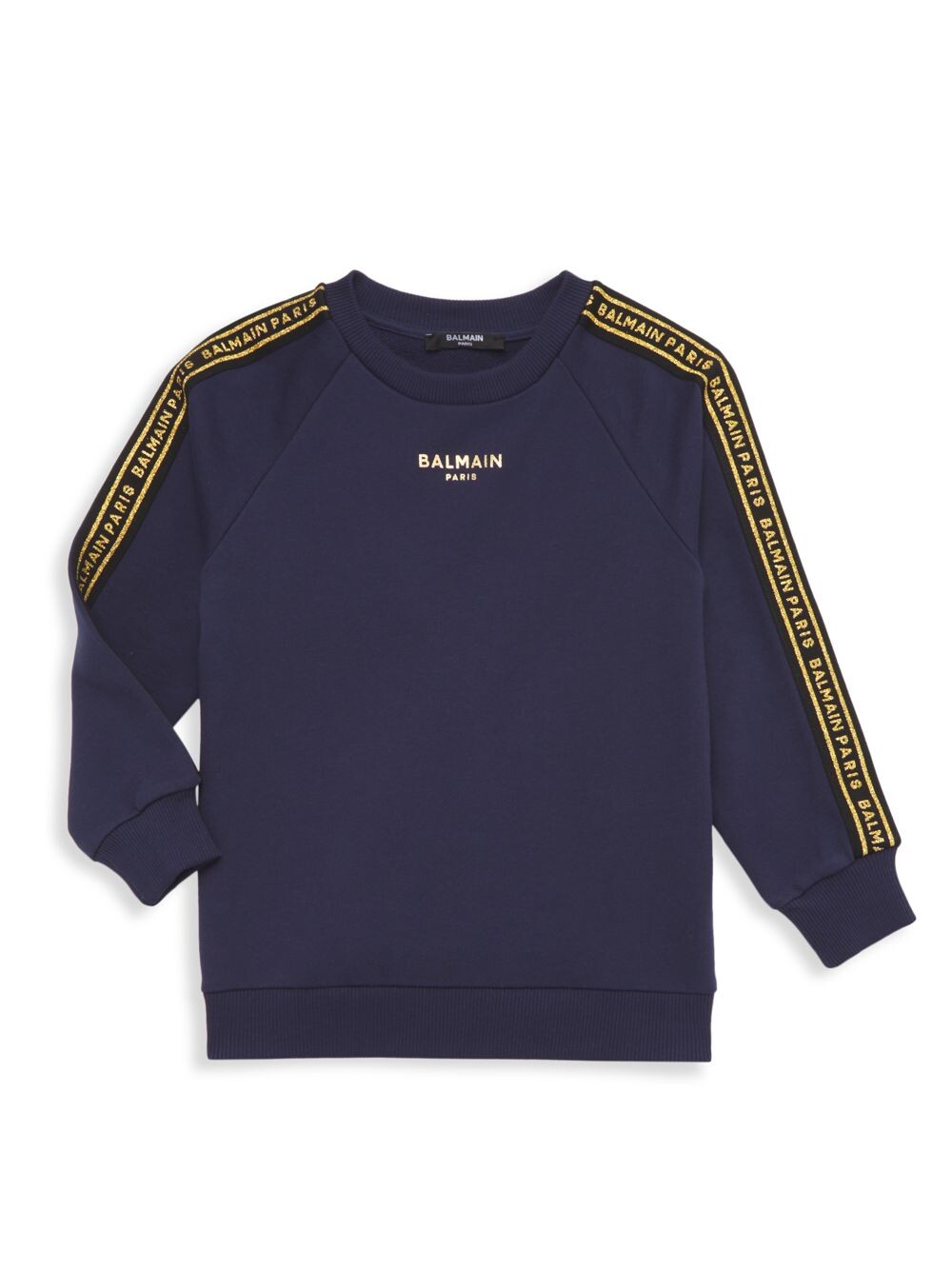 

Толстовка Little Boy's & Boy's с логотипом на ленте Balmain, нави