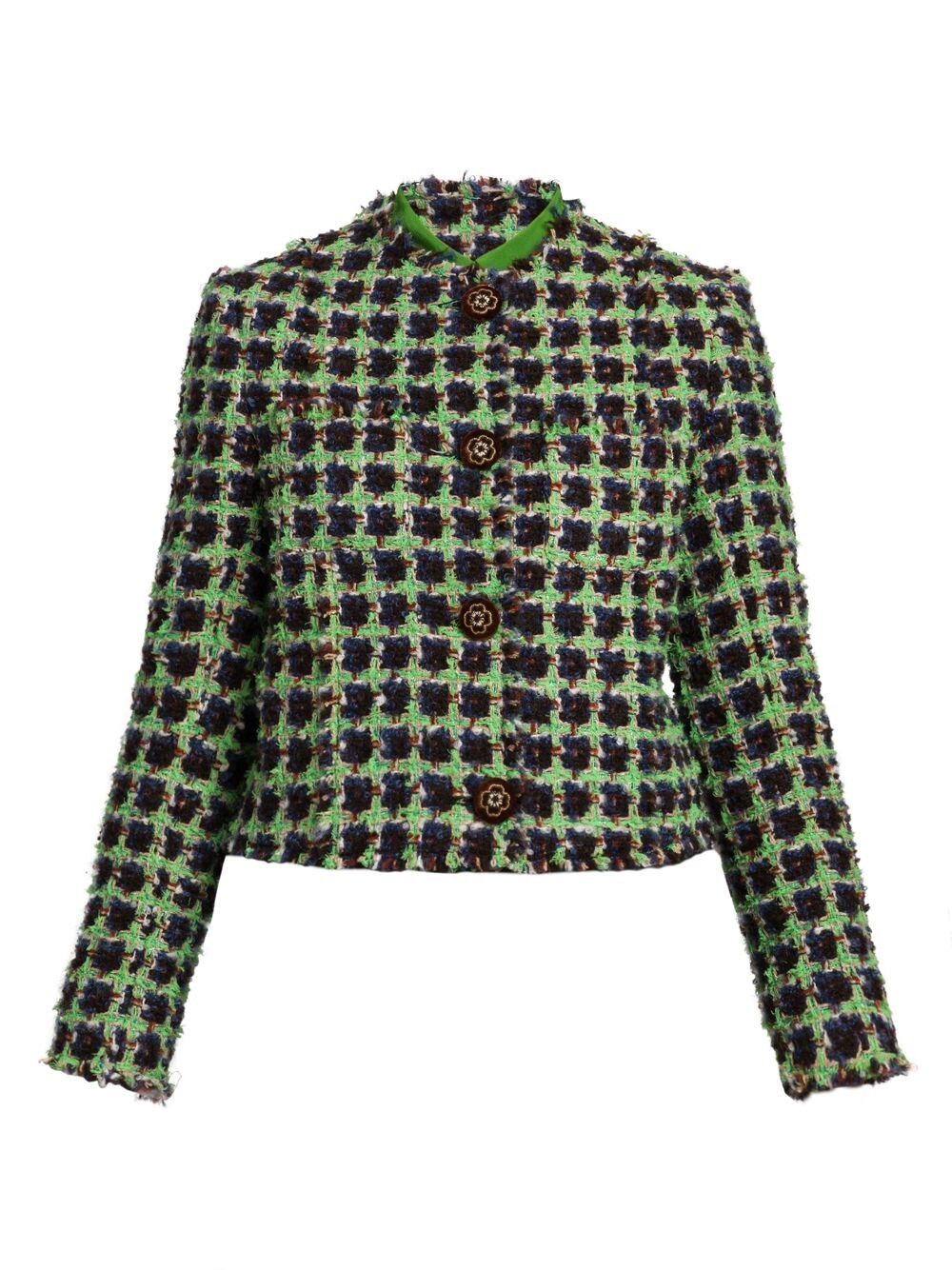 

Твидовый пиджак в клетку Etro, зеленый