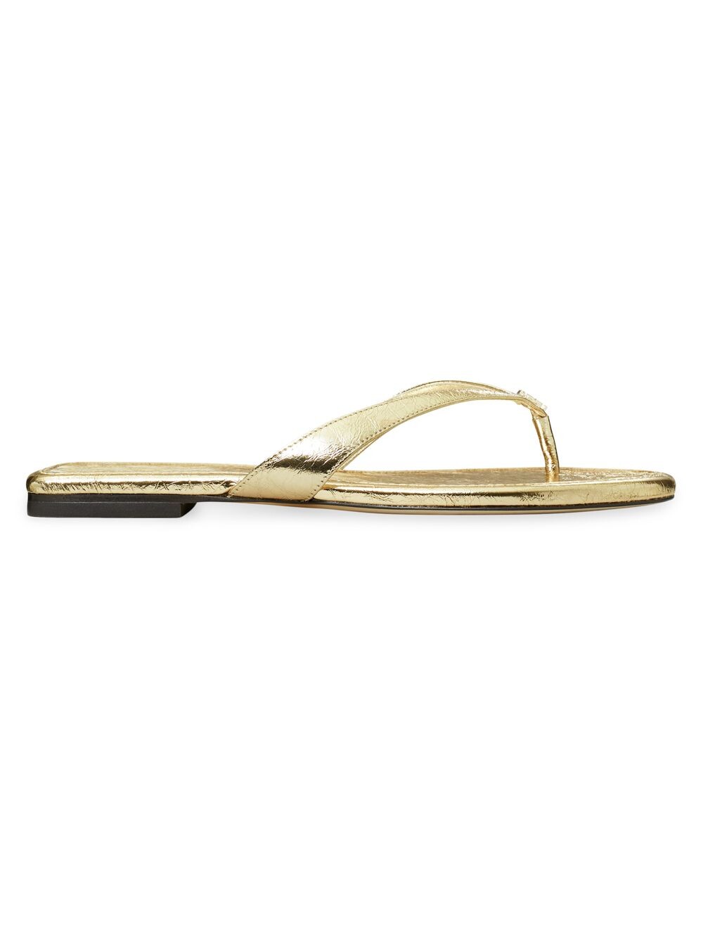 

Кожаные шлепанцы Capri с эффектом металлик Tory Burch, золотой